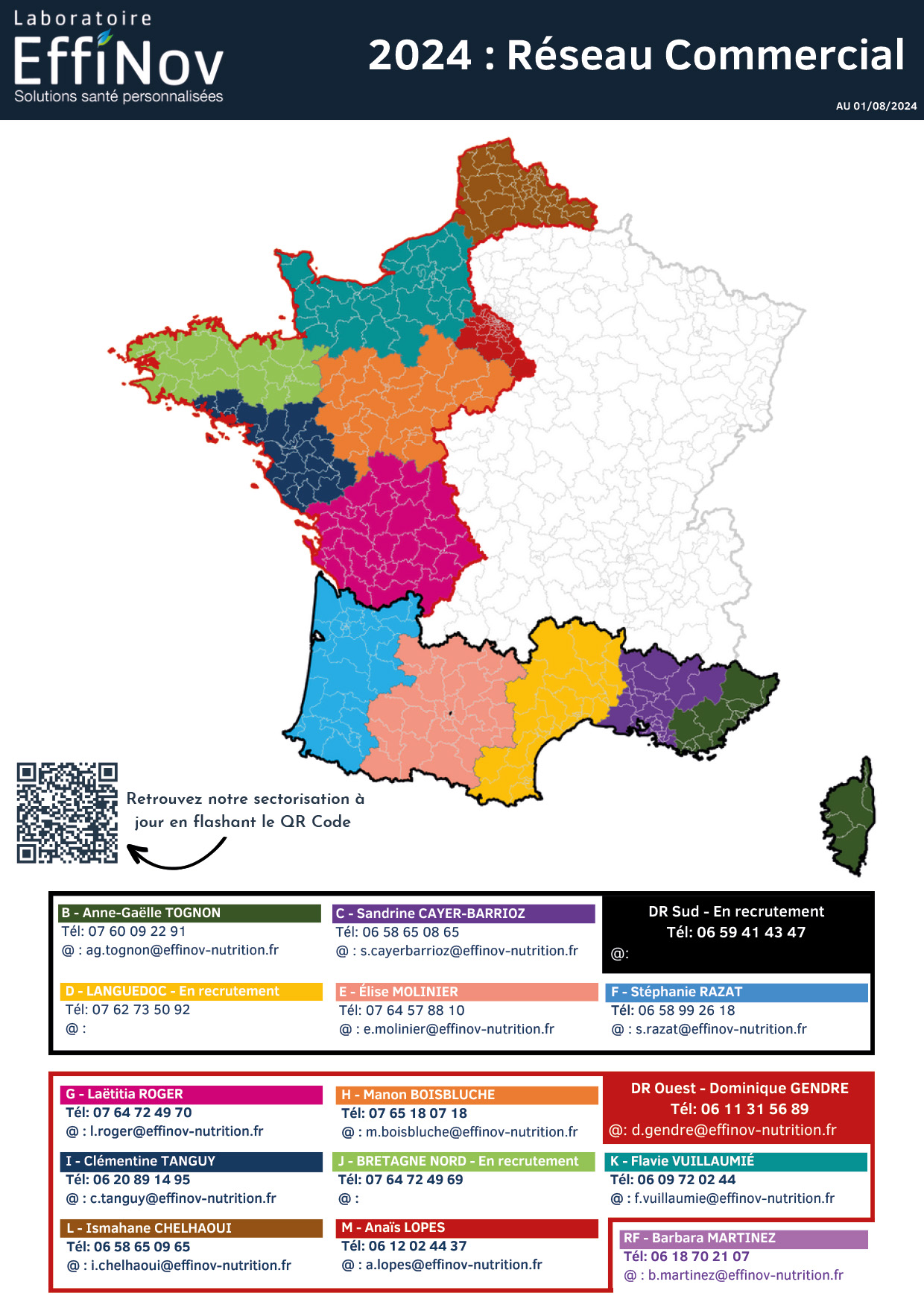 Carte de sectorisation commerciale EFFINOV 2024