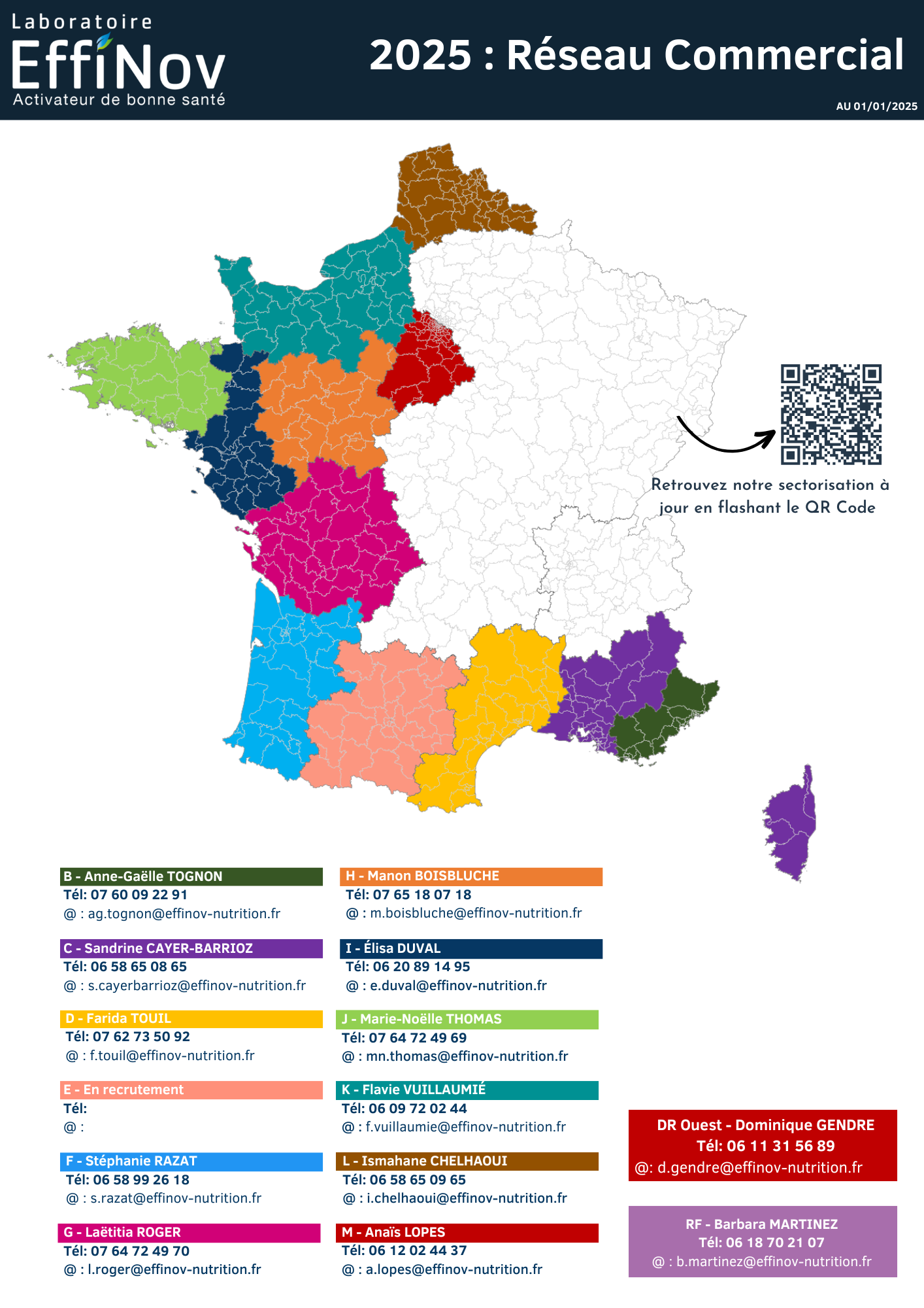 Carte de sectorisation commerciale EFFINOV 2025