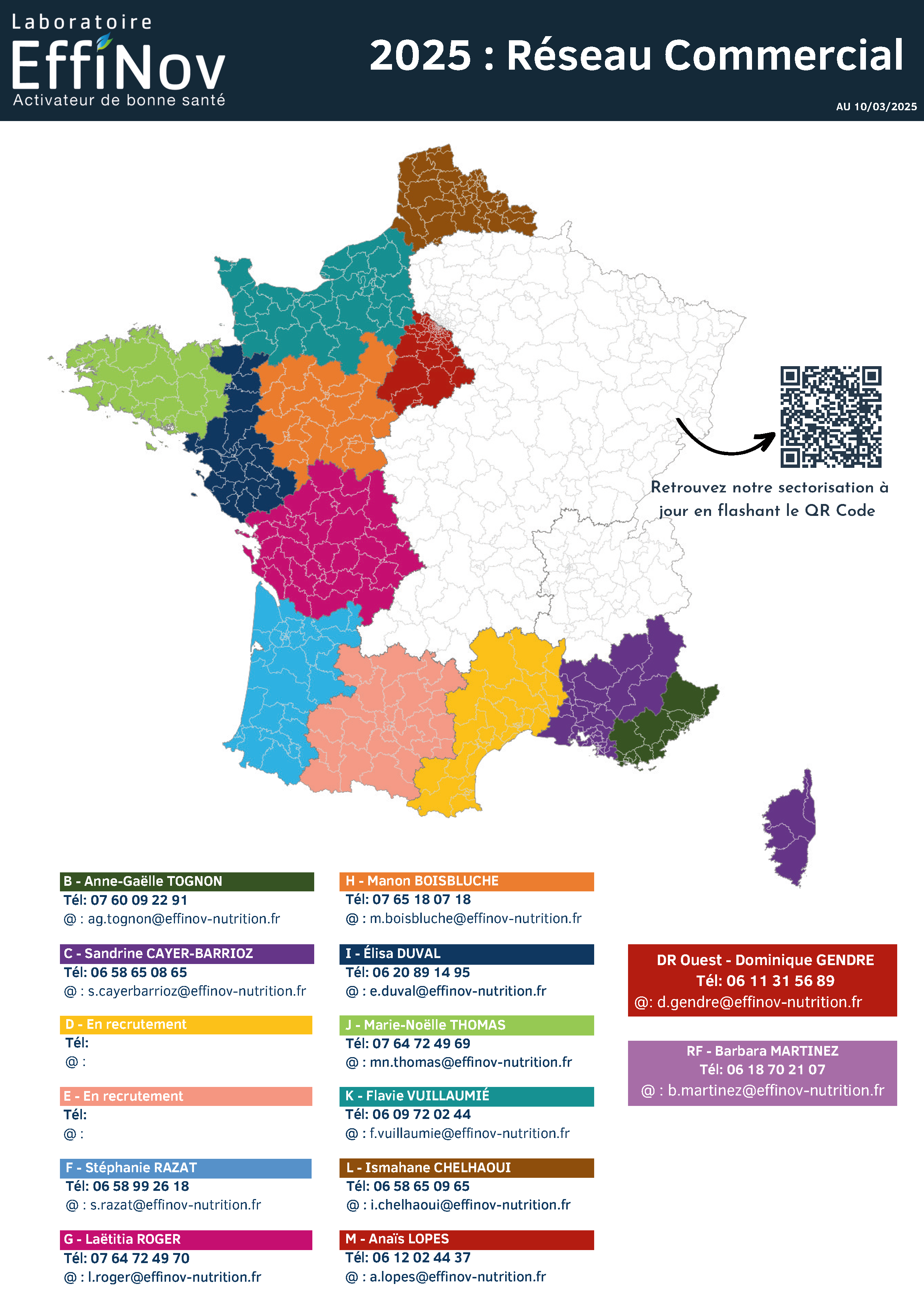 Carte de sectorisation commerciale EFFINOV - 2025